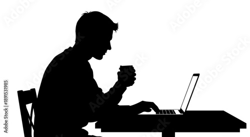 Silhouette of Person Relaxing in Bed While Using Phone and Watching Television