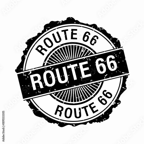 Classic American Highway Travel Symbol Retro Stamp Graphic Design Element