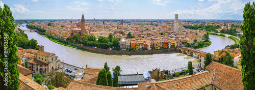 Принти на полотні beautiful view on Verona city in Italy on the sunset