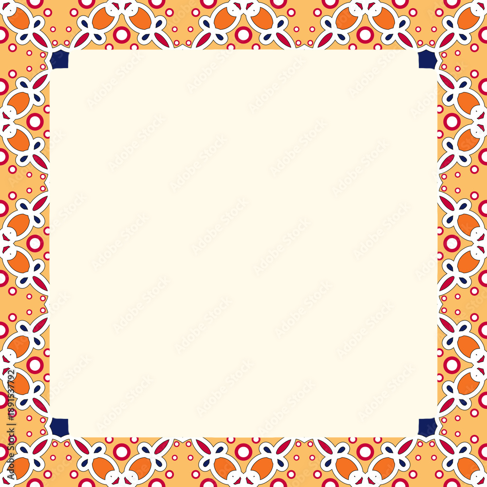 Fototapeta premium Vibrant Geometric Border for Invitations and Cards