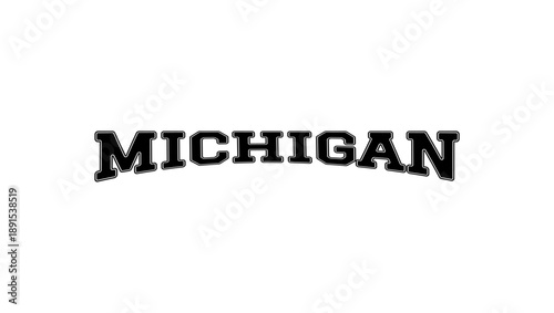 Foto Michigan inscription, black isolated silhouette