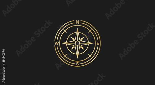 Gold compass logo design for navigation services, travel brands, and adventure-related businesses
