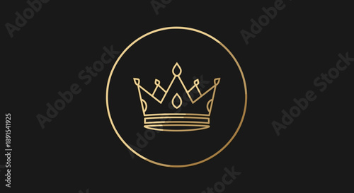 Gold crown logo design for awards, achievements, and luxury branding in sports and business