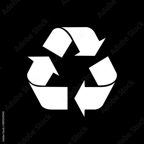 recycle symbol on a black background