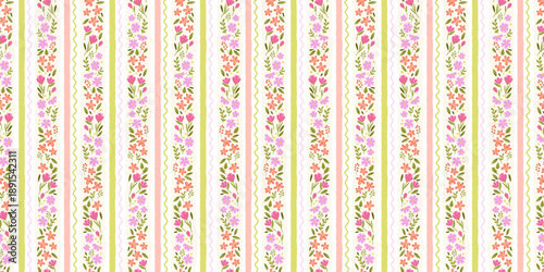Cute hand drawn ditsy seamless pattern, lovely floral background, great for textiles, banners, wallpapers, wrapping - vector design