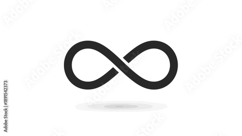 Simple black infinity loop symbol representing eternity and endlessness.