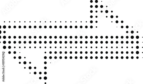 Arrow. Arrow icon.  Black vector arrow icons. Cursor. Arrows sign. Modern Simple Arrows. Arrow Icon halftone made of dots on white background. Transparent background