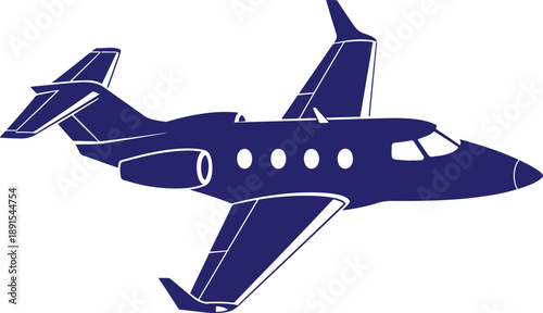 Private jet airplane flying in sky with clouds and sun