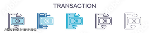 Transaction Element For Design Graphic - Multi Styles. Vector Illustration Of Two Colored And Black. Multiple Icons Designs Can Be Used For Mobile, Ui, Web 