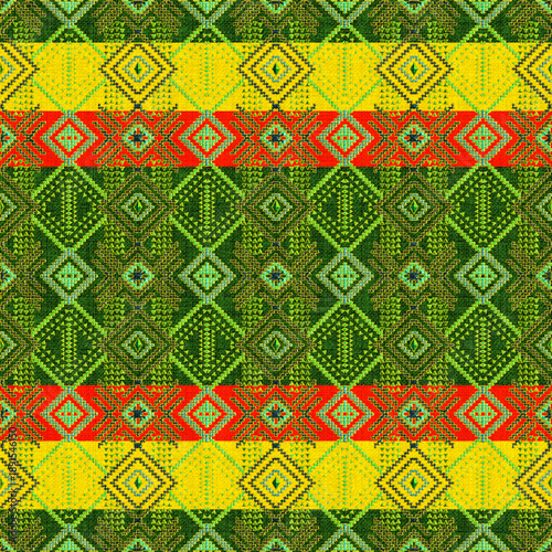 Native African Aztec Navajo seamless geometric tribal pattern with ethnic ikat stripes, traditional heritage textile ornament, abstract boho fabric background