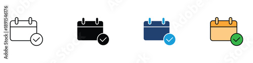 Calendar icon vector. task completion and scheduled event confirmation symbol. vector illustration.