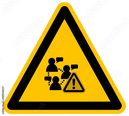 Icono de vector de advertencia de peligro para grupos de chat y comunicación de riesgo en redes sociales símbolo de precaución para usuarios digitales y comunidades online