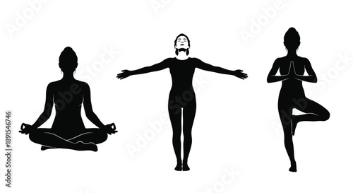 People practicing yoga in different stances