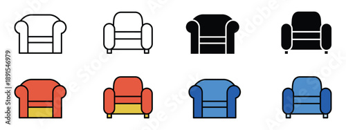 Sofa icon vector. armchair, home and office furnishing symbol. vector illustration.