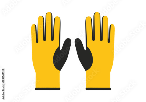 Pair of Yellow and Black Work Gloves.