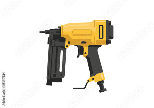 Yellow and Black Pneumatic Nail Gun Tool 1.