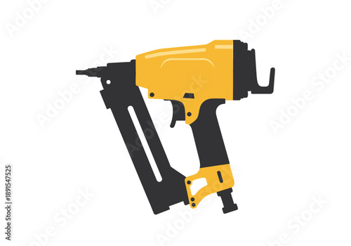 Yellow and Black Pneumatic Nail Gun Tool.