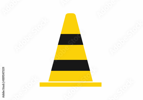 Yellow and black striped traffic cone warning symbol.