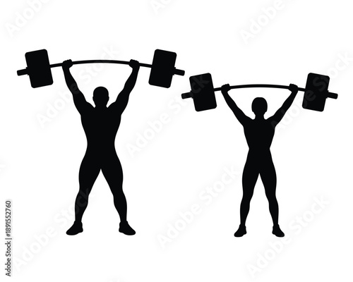 Two fit people lifting heavy weights in a workout session