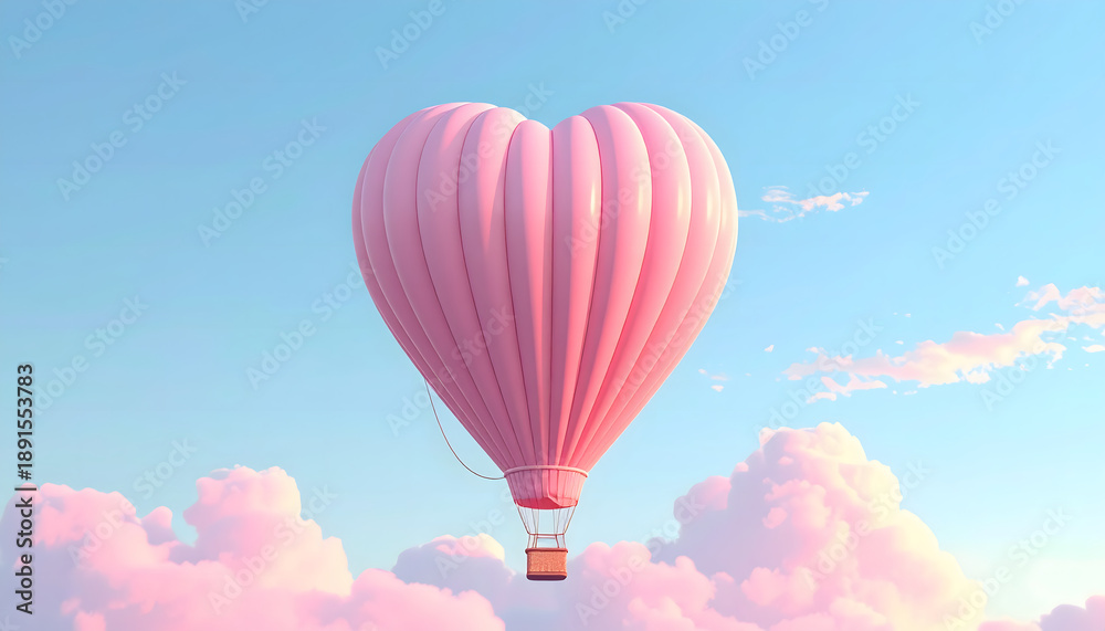 Fototapeta premium Fabric Heart Hot Air Balloon