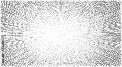 Radial burst of grey textured lines emanating from a bright white center creating a dynamic abstract background