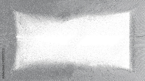 Gray and white abstract pattern with radiating lines and scattered dots texture