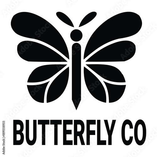 Black Butterfly with Text "BUTTERFLY CO