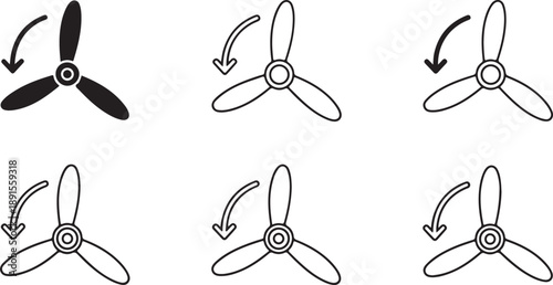 Illustration of a drone propeller rotating in different directions