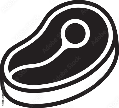 Steak meat cut beef line icon vector illustration