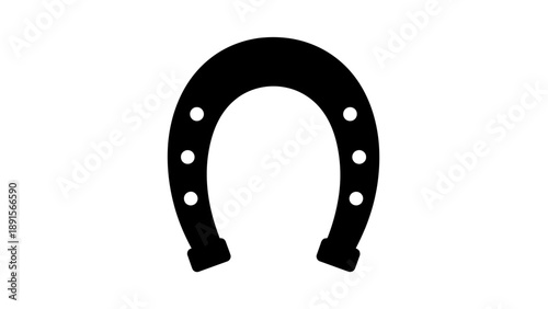 Black Horseshoe Isolated on White Background