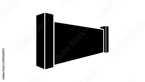 Black Megaphone Isolated on White Background