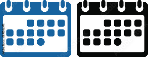 Calendar icon set. Calendar planner icons for app, website, ui. reminder organizer event signs. business plan schedule.