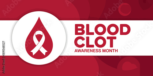Blood Clot Awareness Month Symbol with Red Ribbon Design