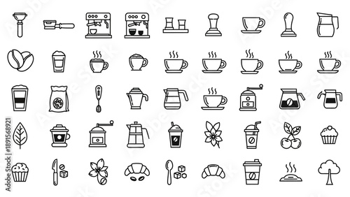 Collection of Simple Line Icons for Baking.