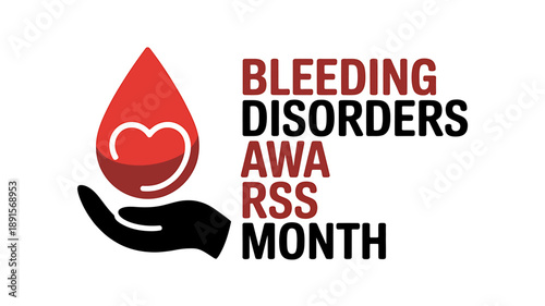 Bleeding Disorders Awareness Month Symbol with Heart and Hand