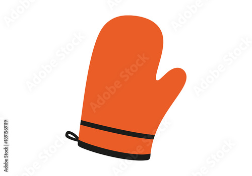 Orange Oven Glove with Black Trim.