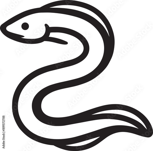Eel fish seafood line icon vector illustration for sushi menu