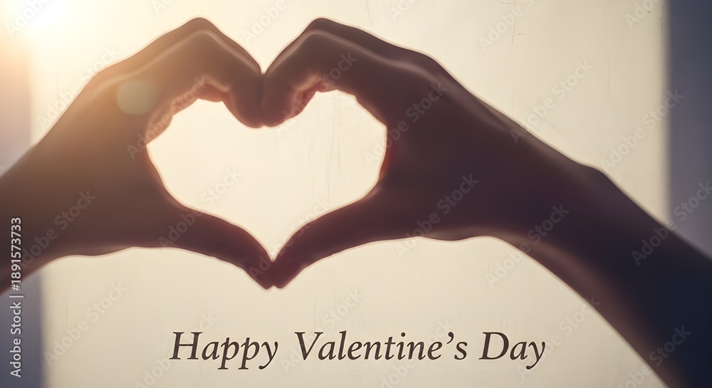 Obraz premium Hands forming a heart shape on valentine's day