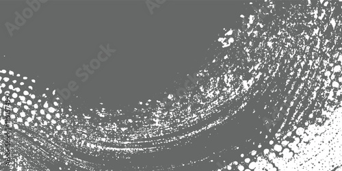 Abstract grey and white textured background with circular patterns and rough brush strokes