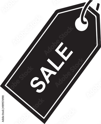 Black Sale Tag with White Text.