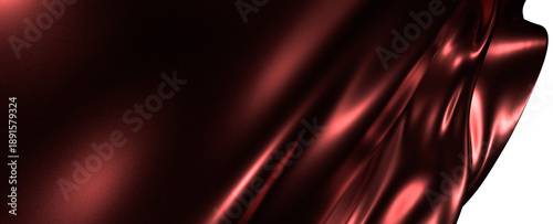 Slika na platnu Close-up of a luxurious red fabric with flowing lines and soft lighting, creatin
