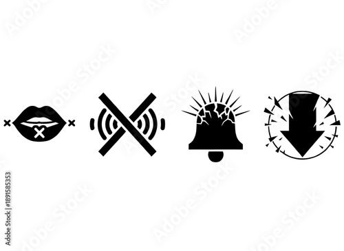 Emotional State and Psychological Icon Set Representing Inner Feelings, Identity, Mental Health, and Human Consciousness Symbols