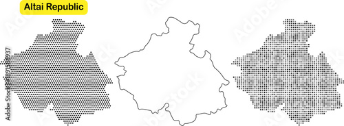 Detailed map of altai republic with various visual representations