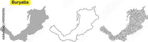 Detailed map of buryatia region with various illustrations and designs