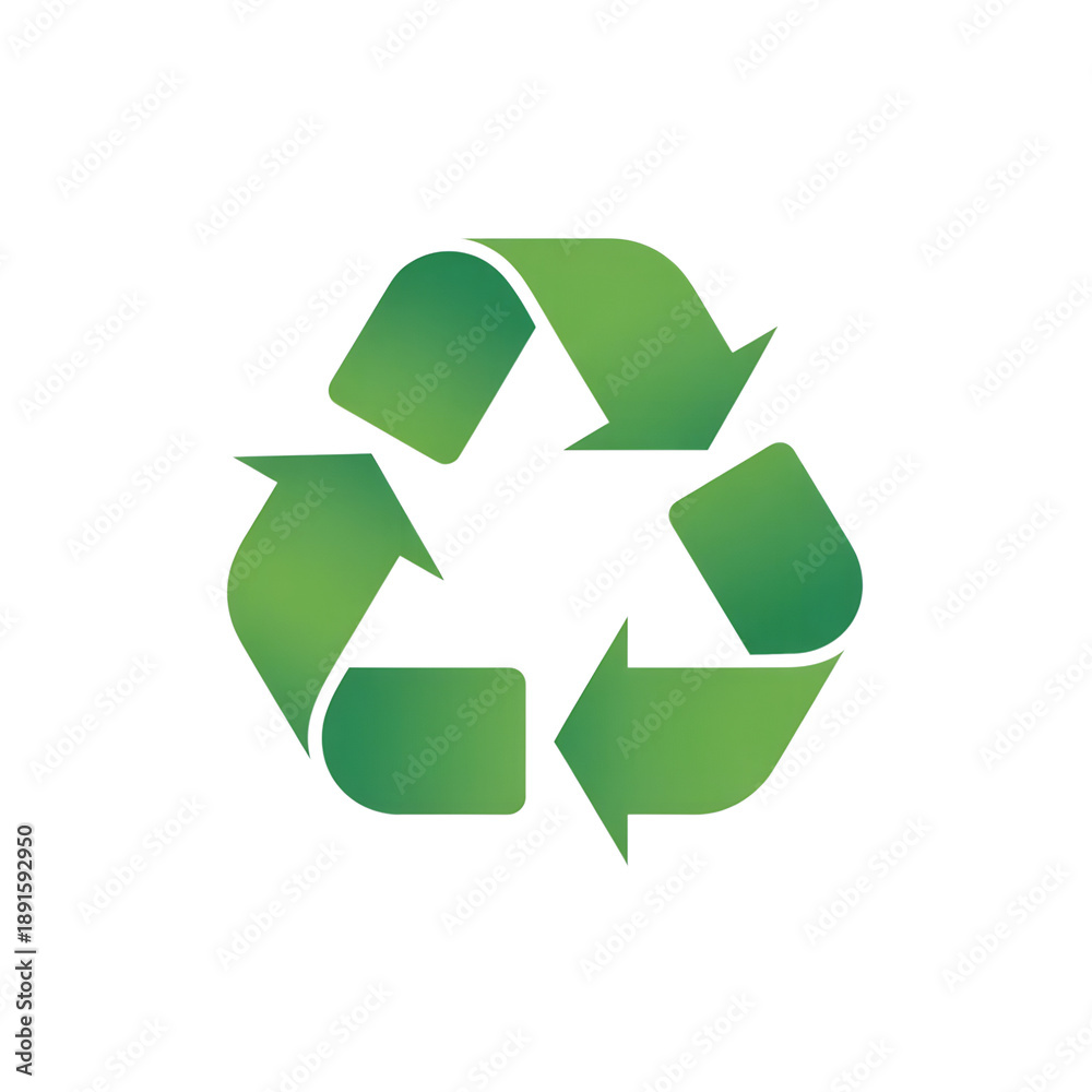 Fototapeta premium A green recycling symbol on a black background representing eco-friendliness