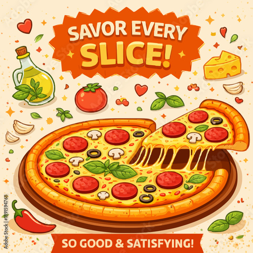 Delicious Pizza Food Design