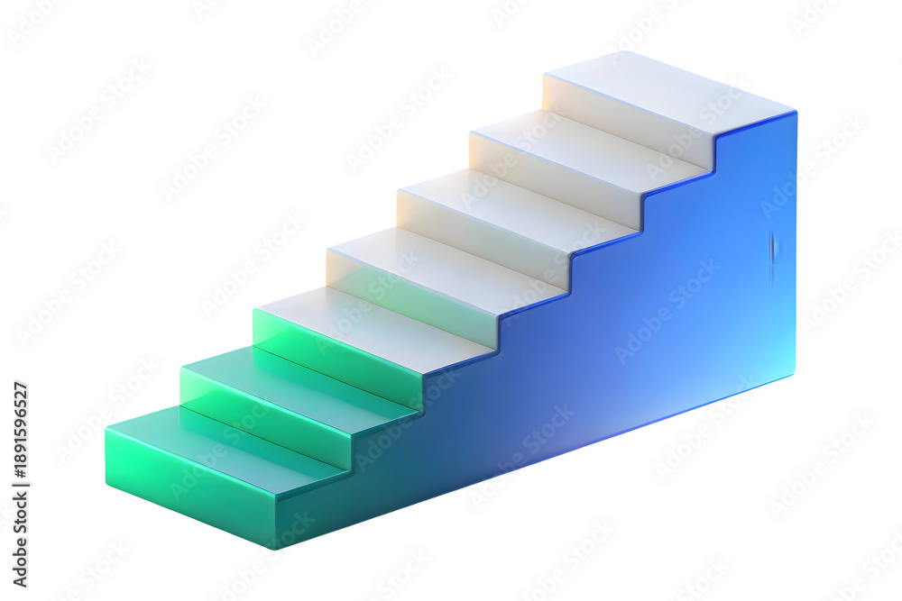 Fototapeta premium 3D Gradient Staircase Representing Progress