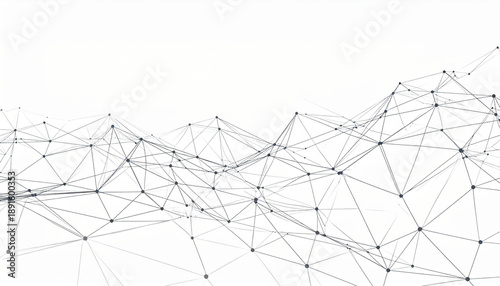 Abstrakter Wireframe-Hintergrund mit Plexus-Netzwerk in Schwarzweiss