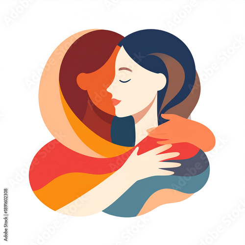 Przytulenie wsparcie ilustracja