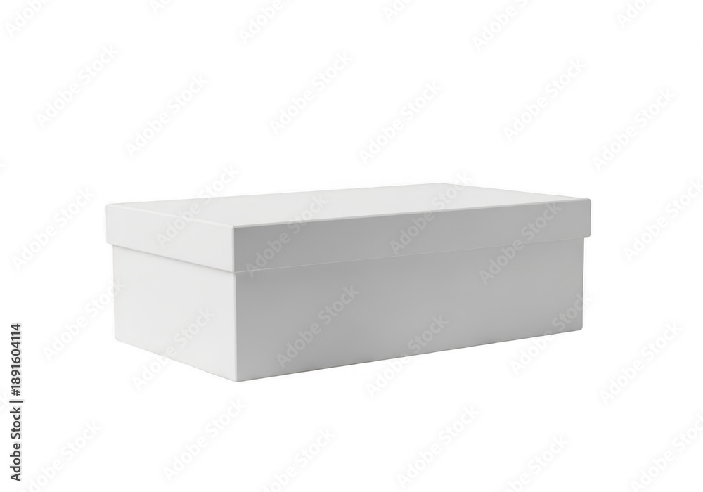 Fototapeta premium White rectangular gift box isolated on transparent background